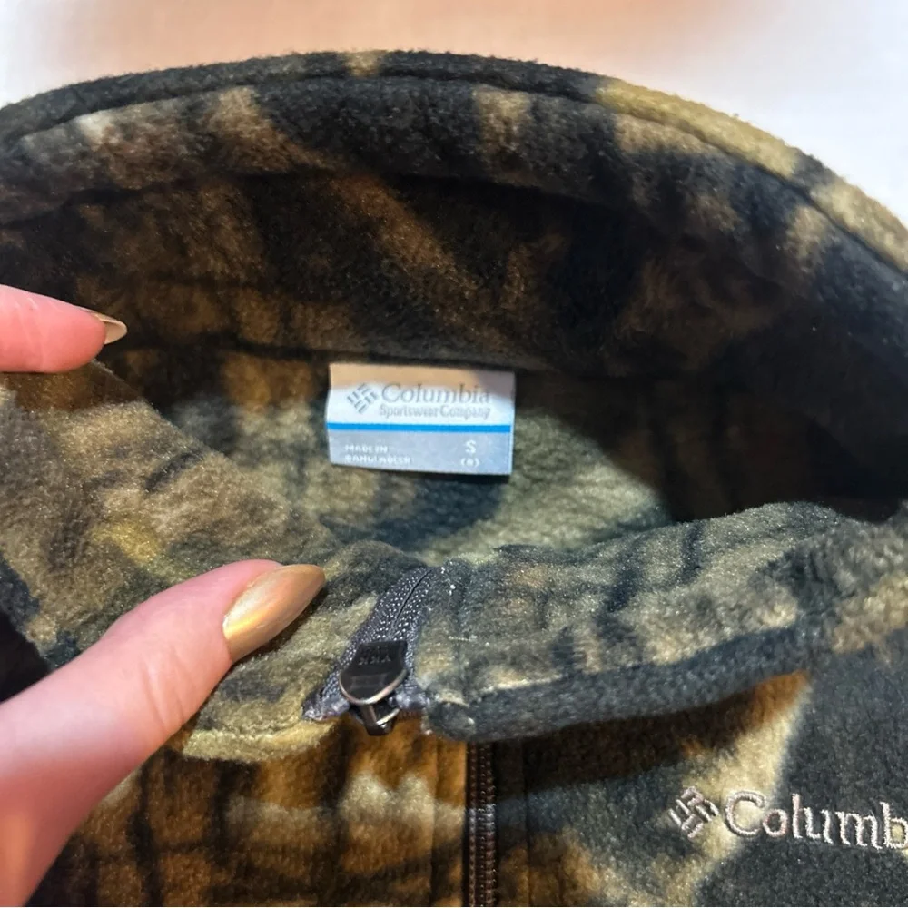 Columbia‎ Boys' Zing III Printed Fleece Jacket Timberwolf camouflage Sz 8
